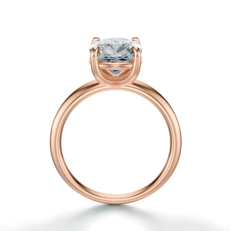 Pierścionek z diamentem szlif cushion różowe złoto SBPZ_040